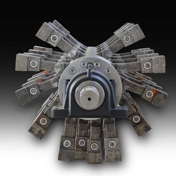 HMM Hammer Mill rotor with hammer arms and hammer heads